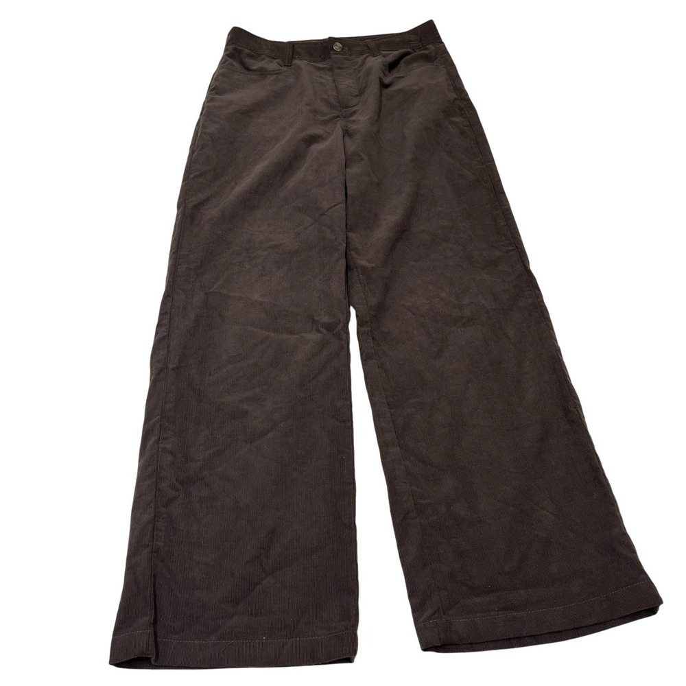 Calvin Klein Corduroy Pants Brown Lightweight Wide Leg 26R Office Carreer Casual
